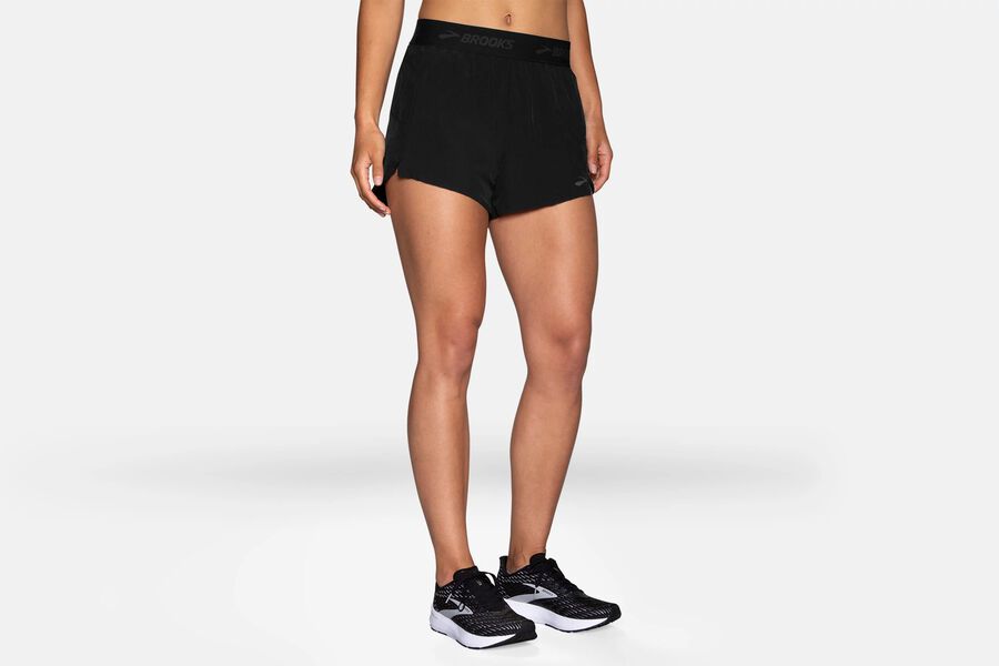 Womens Brooks Chaser 3" Bottoms Black/Brooks | 825063-YVX